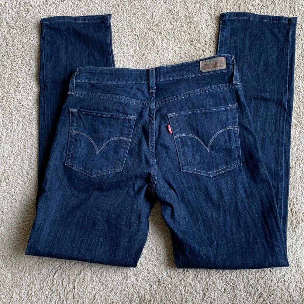 Levis Jeans Mid Rise Skinny straight leg dark wash jeans size 6 festival y2k - Picture 2 of 11